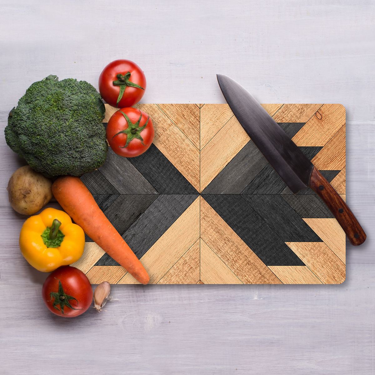 Tábua de corte em vidro temperado – 30 x 40 cm – multicolorido