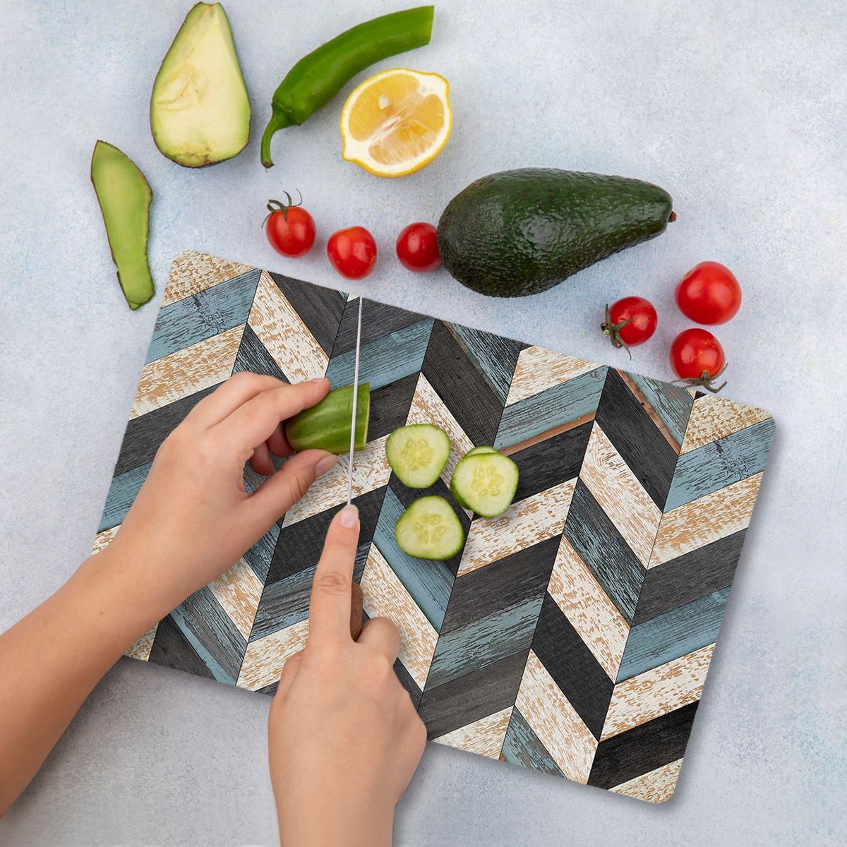 Tábua de Corte – 20 x 30 cm – Multicolorido – Vidro Temperado