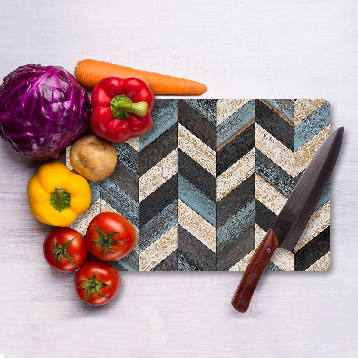 Tábua de Corte – 30 x 40 cm – Multicolorido – Vidro Temperado