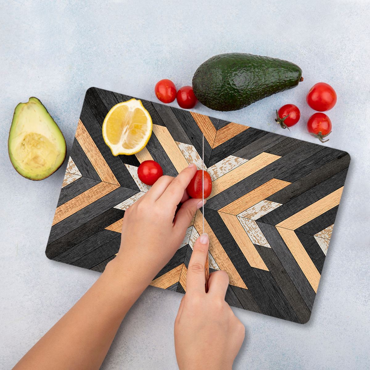 Tábua de corte – 30 x 40 cm – Multicolorido – Vidro temperado