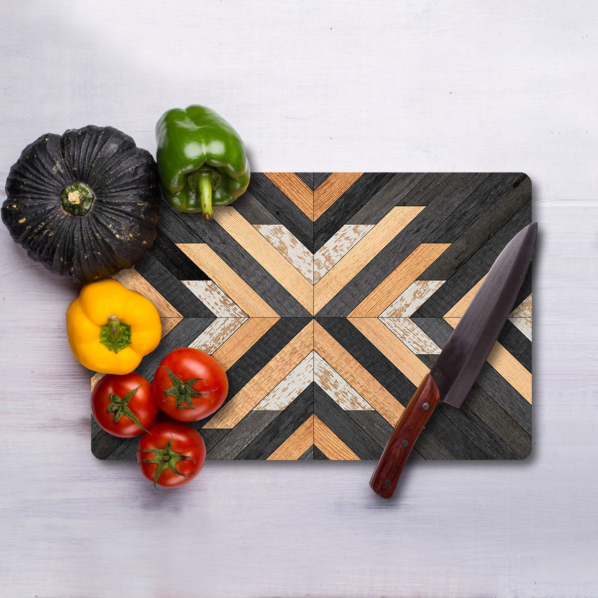 Tábua de corte – 30 x 40 cm – Multicolorido – Vidro temperado