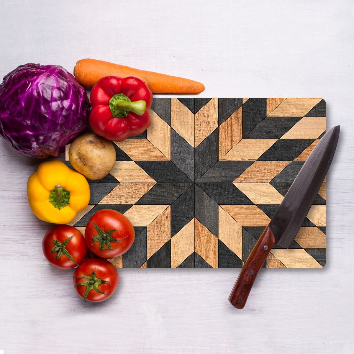 Tábua de corte em vidro temperado – 20 x 30 cm – multicolorido