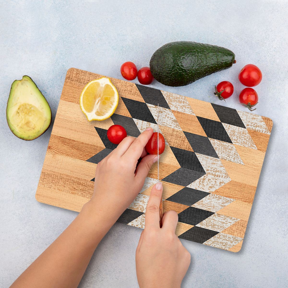 Tábua de Corte – 30 x 40 cm – Multicolorido – Vidro Temperado