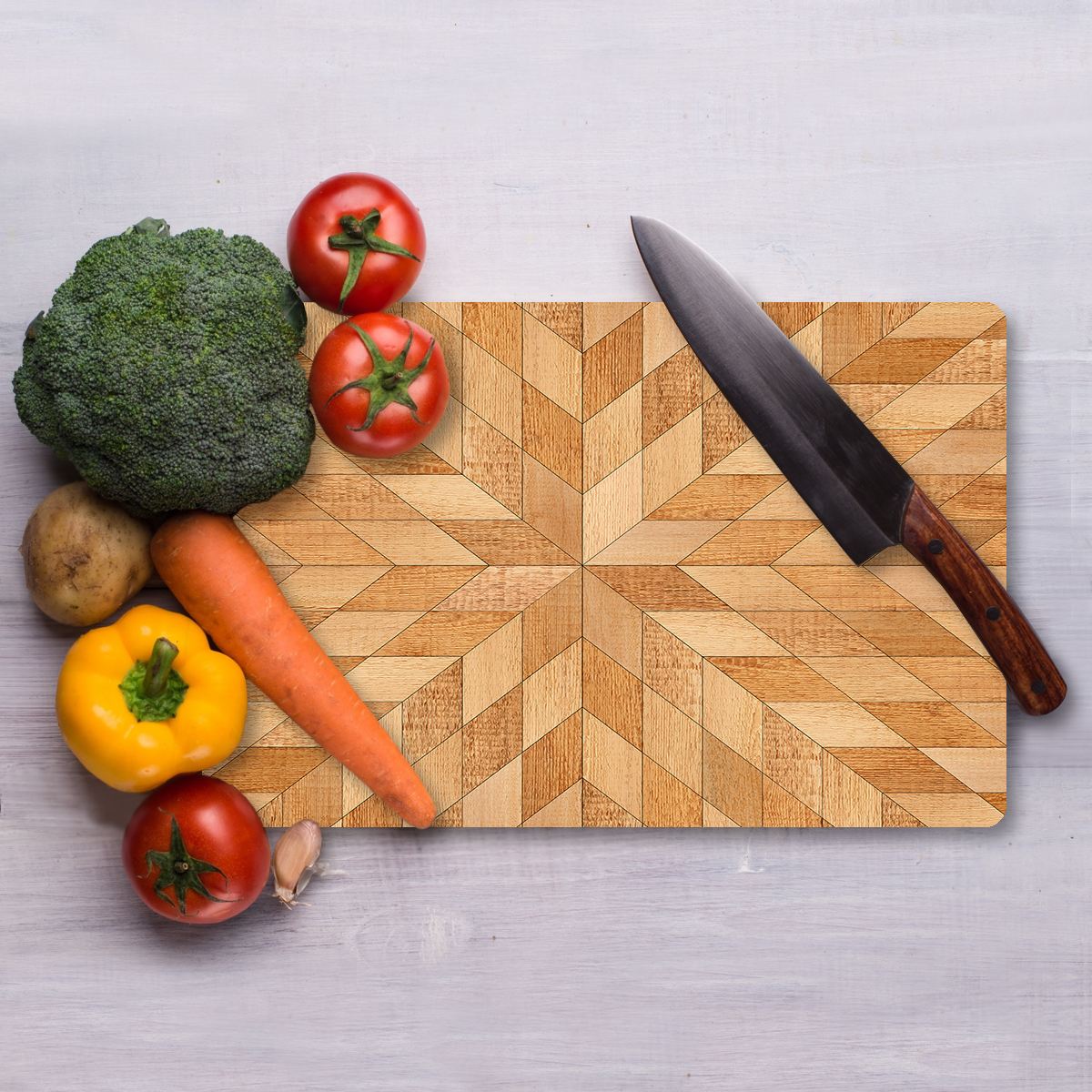 Tábua de corte em vidro temperado – 30 x 40 cm – multicolorido