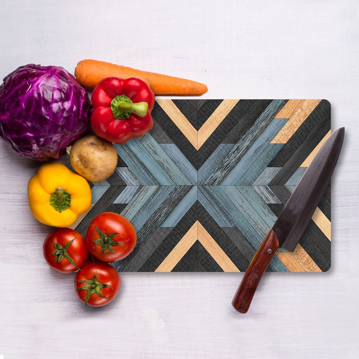 Tábua de Corte – 30 x 40 cm – Multicolorido – vidro temperado