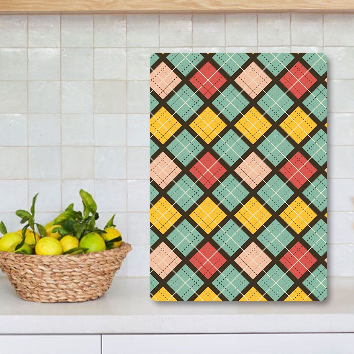 Tábua de corte – 20 x 30 cm – Multicolorido – Vidro temperado