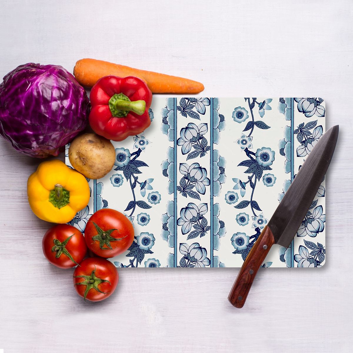 Tábua de corte – 20 x 30 cm – Multicolorido – Vidro temperado