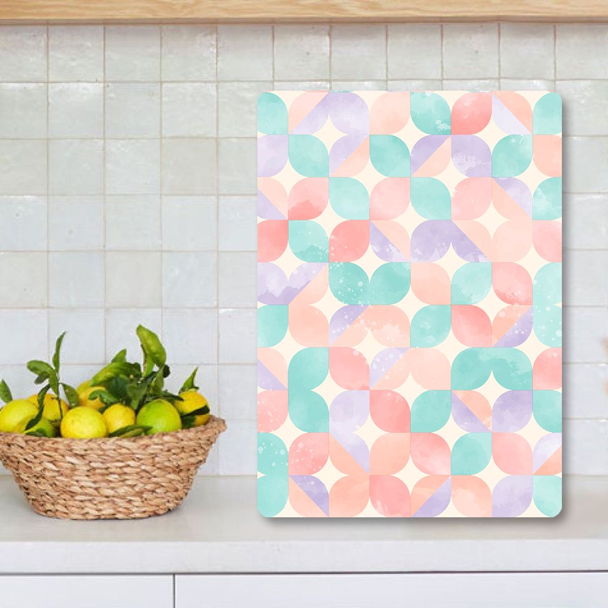 Tábua de Corte – 30 x 40 cm – Multicolorido – Vidro Temperado