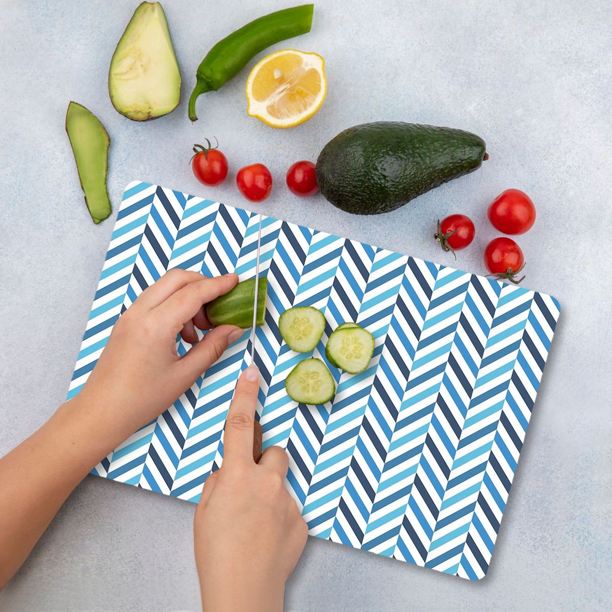 Tábua de Corte – 20 x 30 cm – Multicolorido – Vidro Temperado