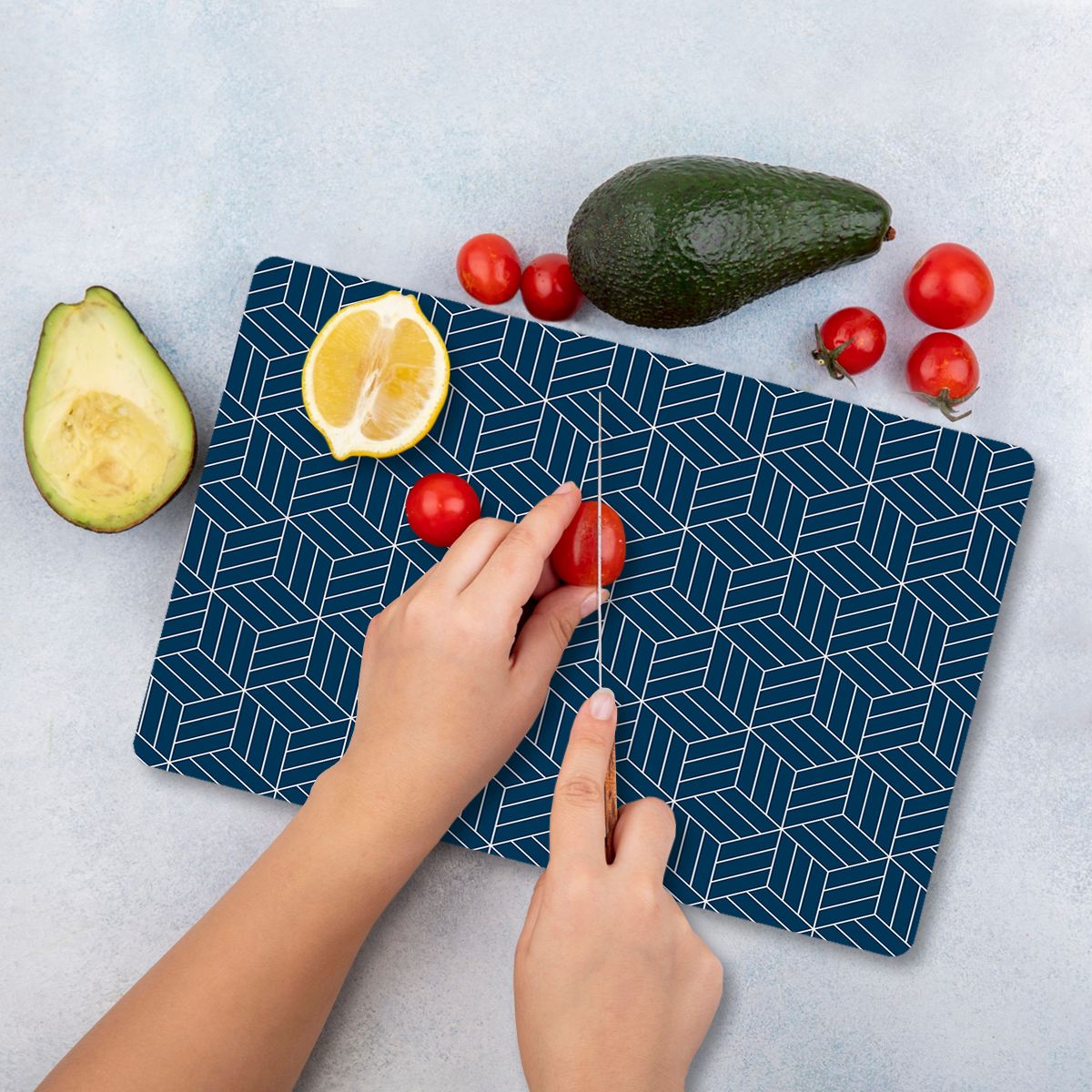 Tábua de corte – 30 x 40 cm – Multicolorido – Vidro temperado