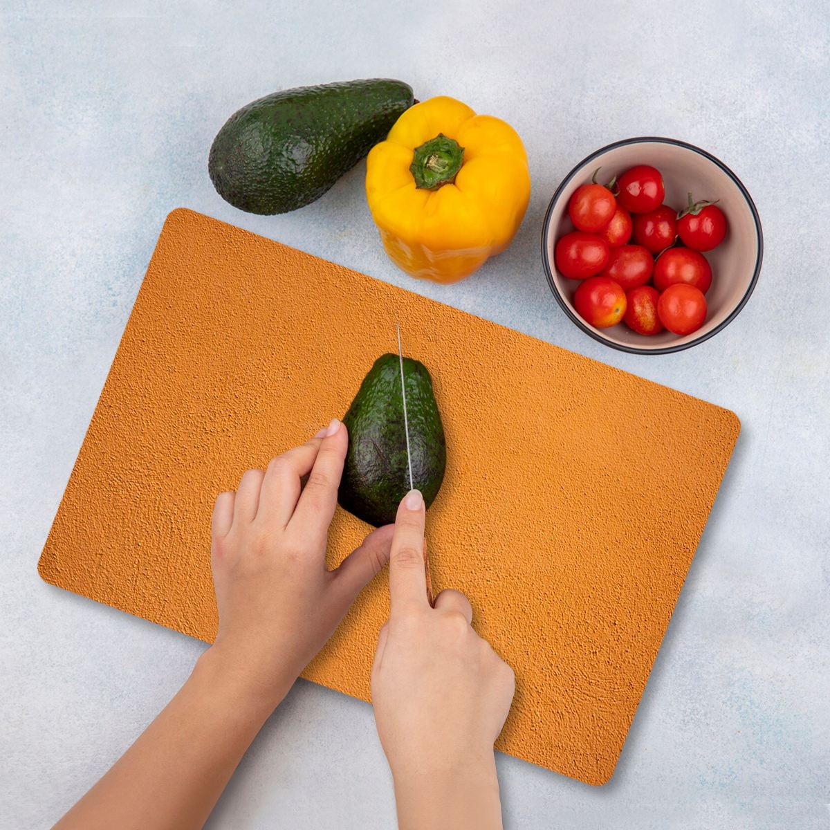 Tábua de corte em vidro temperado – 20 x 30 cm – Multicolorido