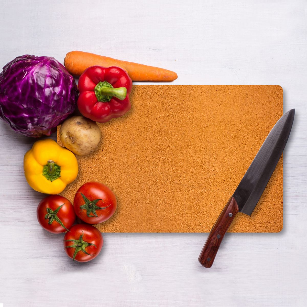 Tábua de corte de vidro temperado – 30 x 40 cm – multicolorido