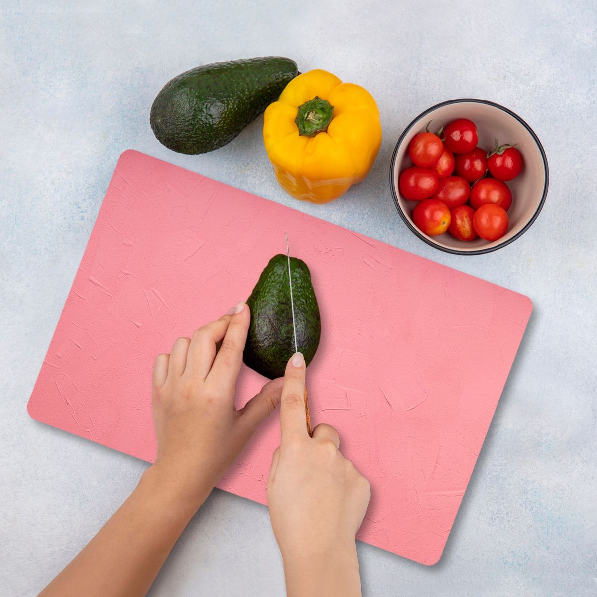 Tábua de corte em vidro temperado – 30 x 40 cm – Multicolorido
