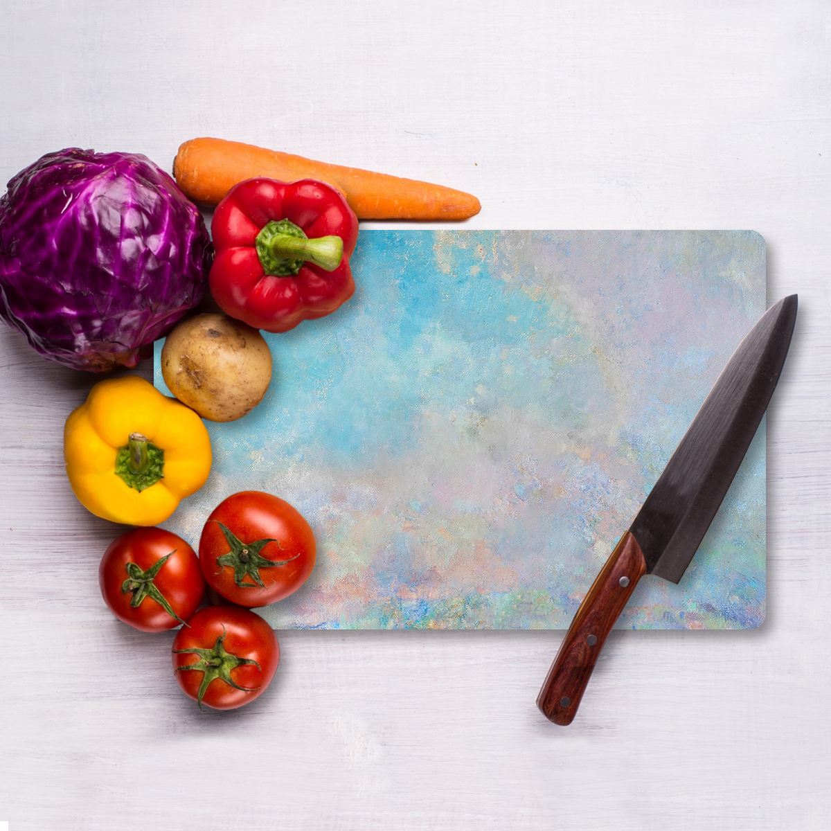 Tábua de Corte – 20 x 30 cm – Multicolorido – Vidro Temperado