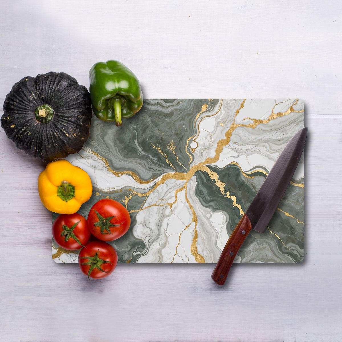 Tábua de corte de vidro temperado – 20 x 30 cm – multicolorido