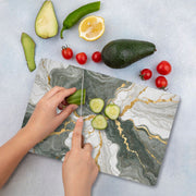 Tábua de corte de vidro temperado – 30 x 40 cm – multicolorido