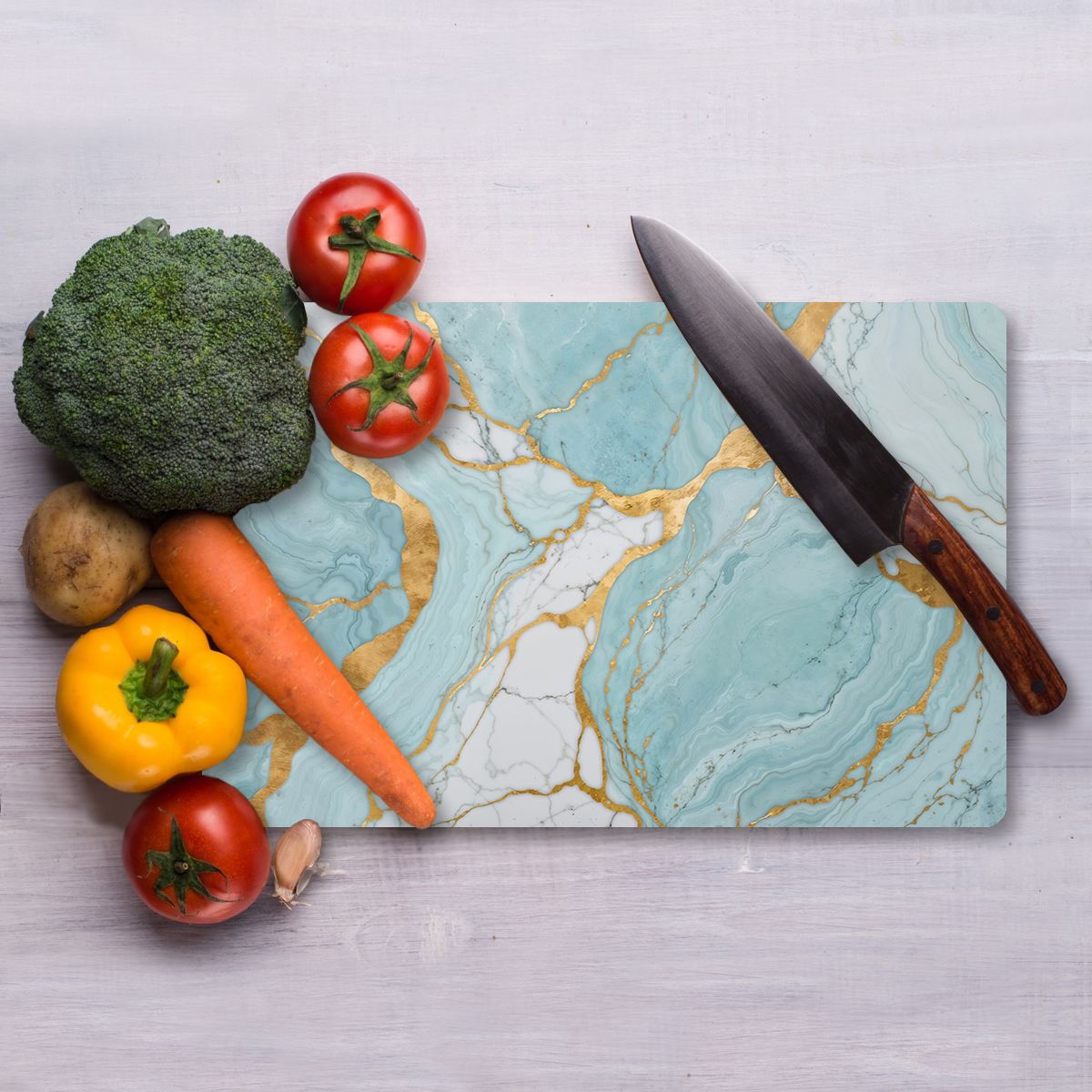 Tábua de Corte – 20 x 30 cm – Multicolorido – Vidro Temperado