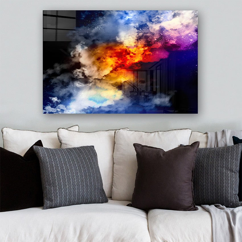 Quadro Decorativo em Vidro Temperado Multicolor 50x70cm - Arte Moderna para Parede