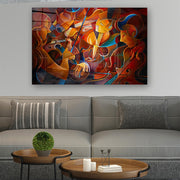 Quadro Decorativo em Vidro Temperado Multicolor 50x70cm - Arte Moderna para Parede