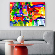 Quadro Decorativo em Vidro Temperado Multicolor 40x60cm - Arte Moderna para Parede