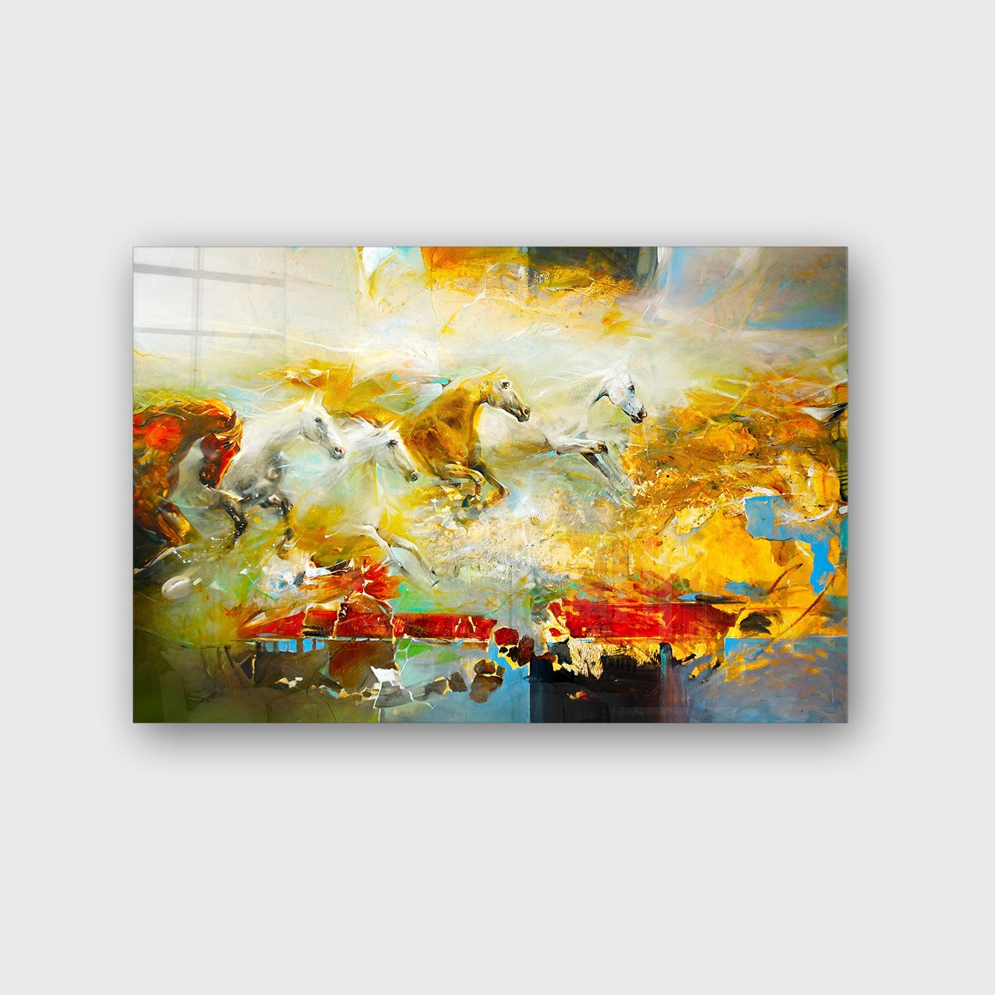Quadro Decorativo em Vidro Temperado Multicolor 40x60cm - Arte Moderna para Parede