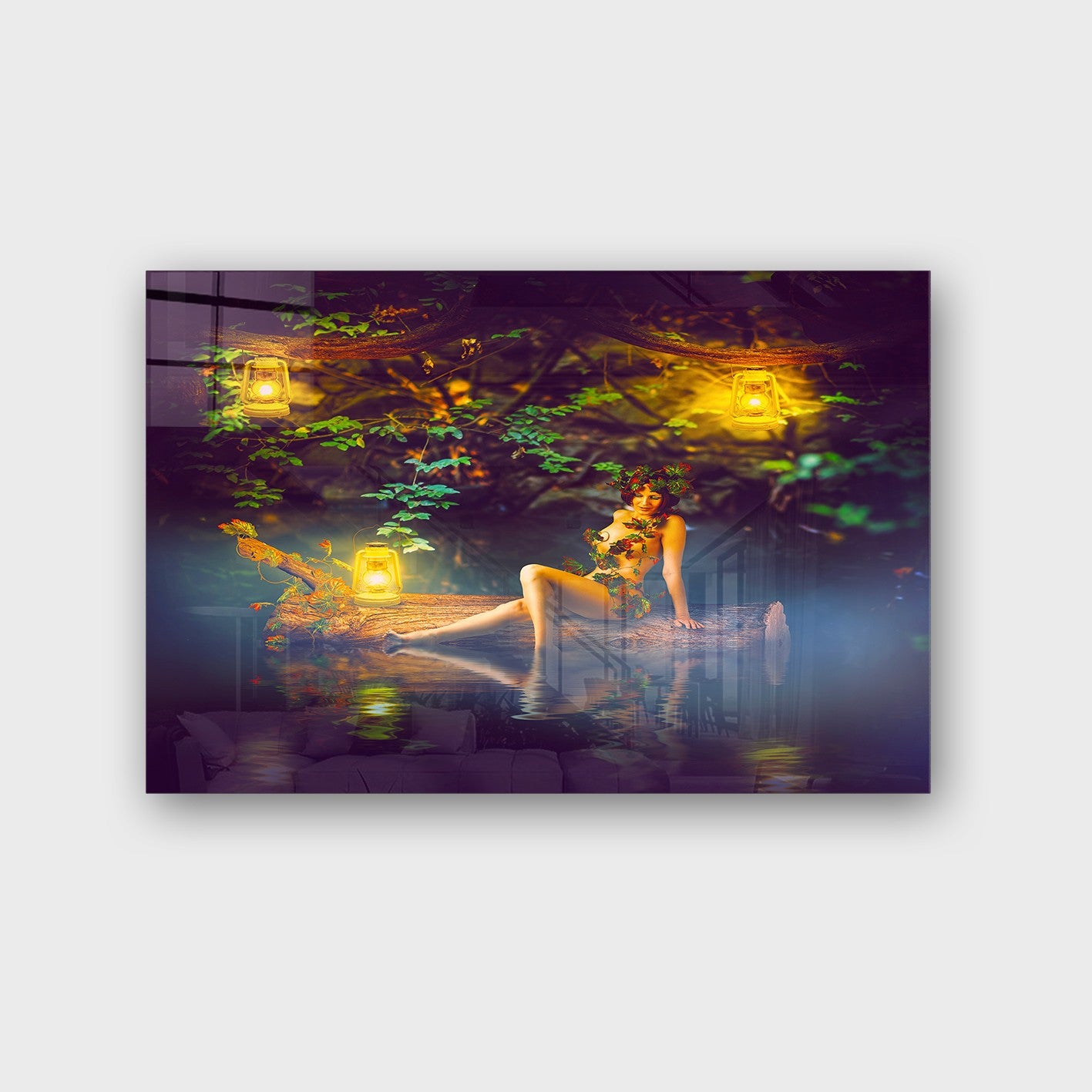 Quadro Decorativo em Vidro Temperado Multicolor 50x70cm - Arte Moderna para Parede