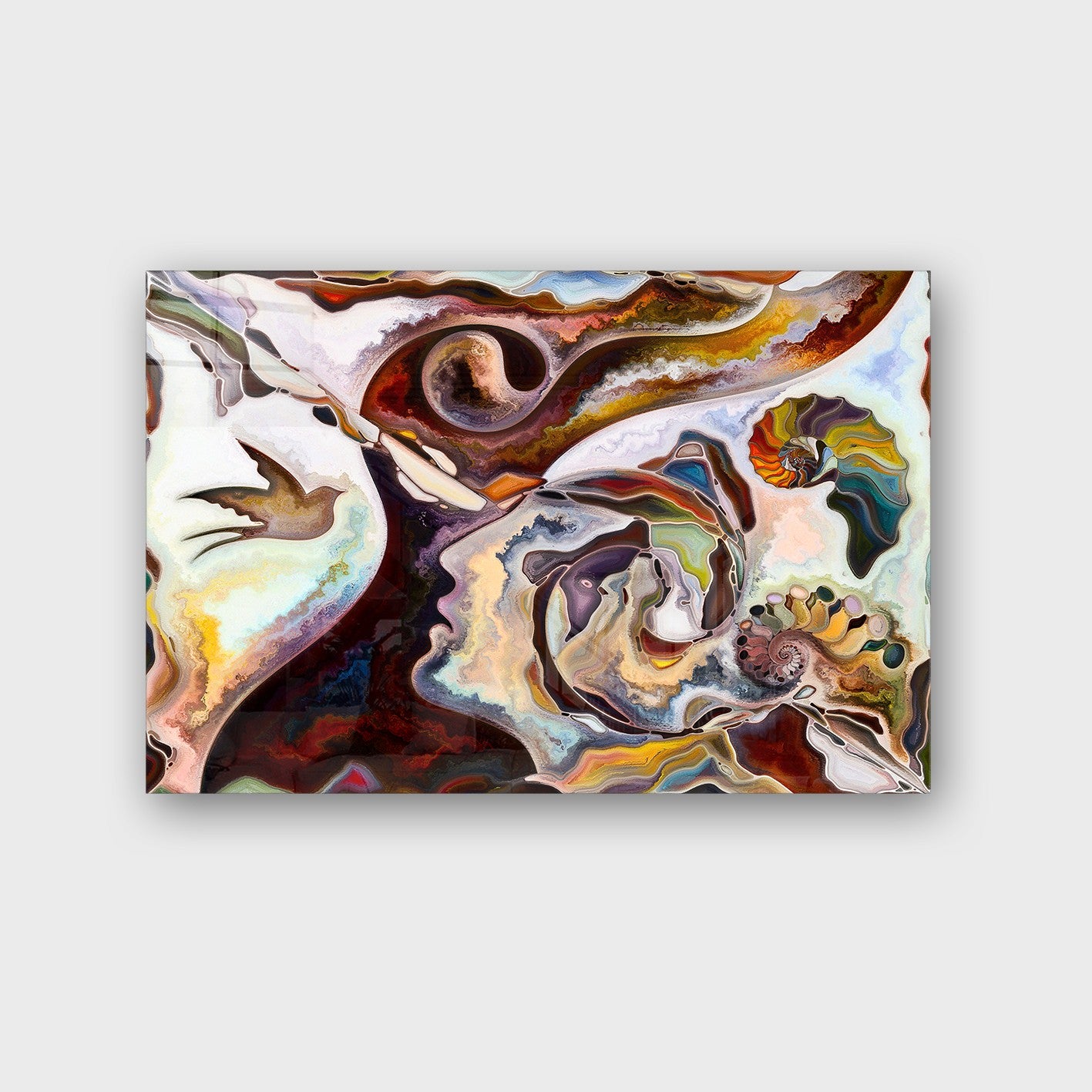 Quadro Decorativo em Vidro Temperado Multicolor 50x70cm - Arte Moderna para Parede