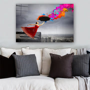 Quadro Decorativo em Vidro Temperado Multicolor 50x70cm - Arte Moderna para Parede