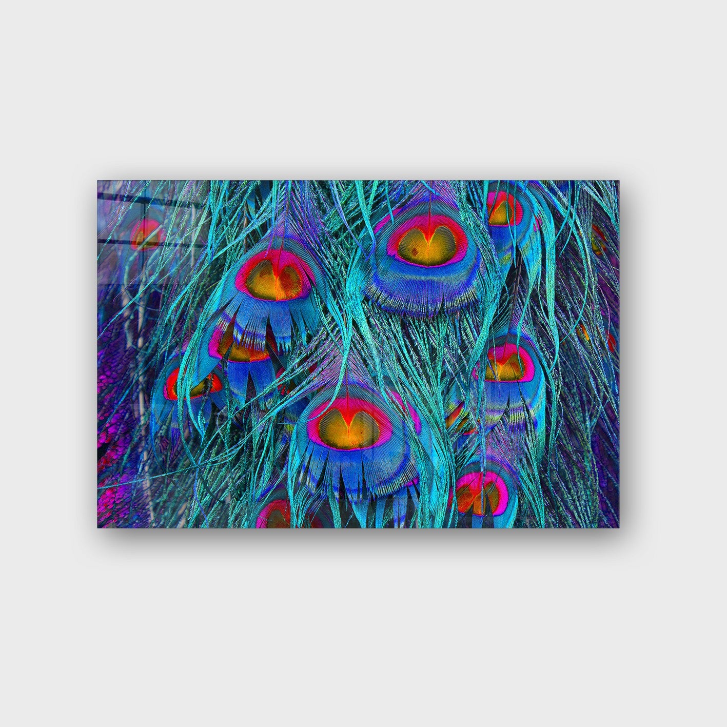 Quadro Decorativo em Vidro Temperado Multicolor 50x70cm - Arte Moderna para Parede