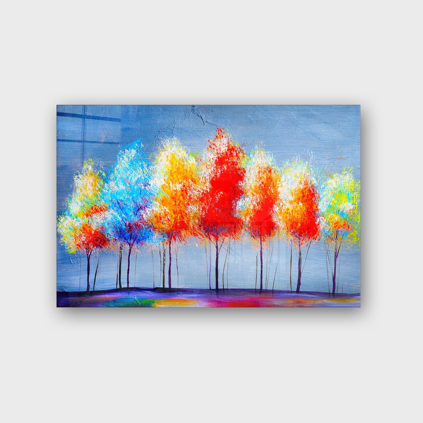 Quadro Decorativo em Vidro Temperado Multicolor 40x60cm - Arte Moderna para Parede