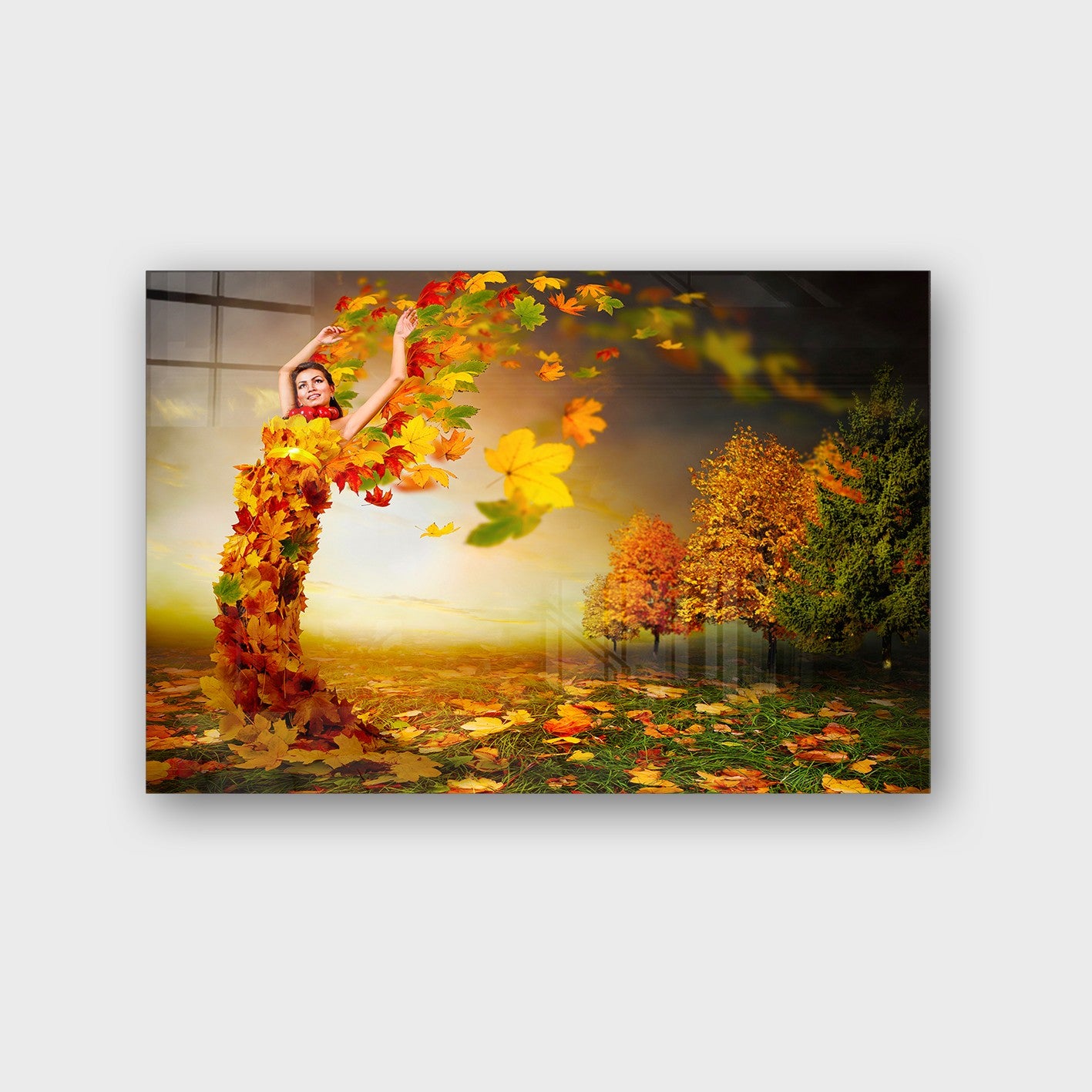 Quadro Decorativo em Vidro Temperado Multicolor 50x70cm - Arte Moderna para Parede