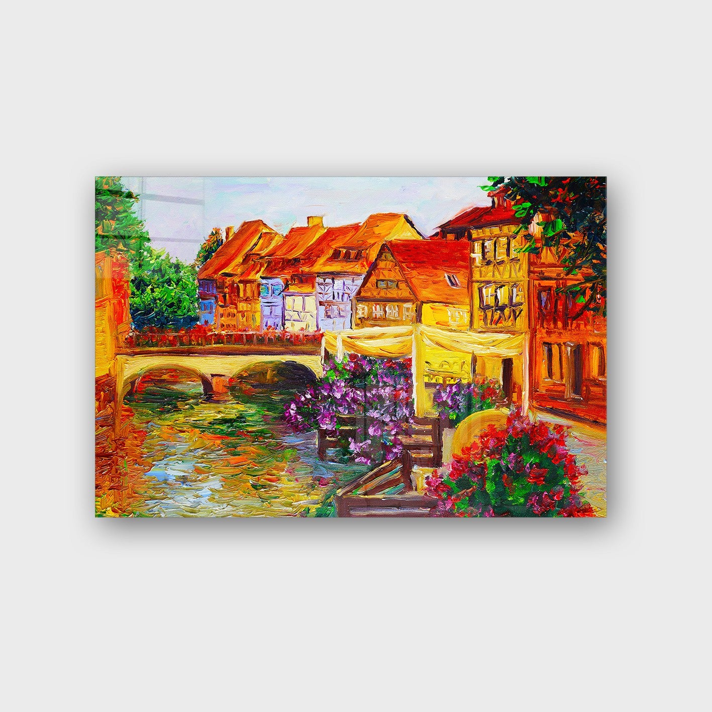 Quadro Decorativo em Vidro Temperado Multicolor 50x70cm - Arte Moderna para Parede