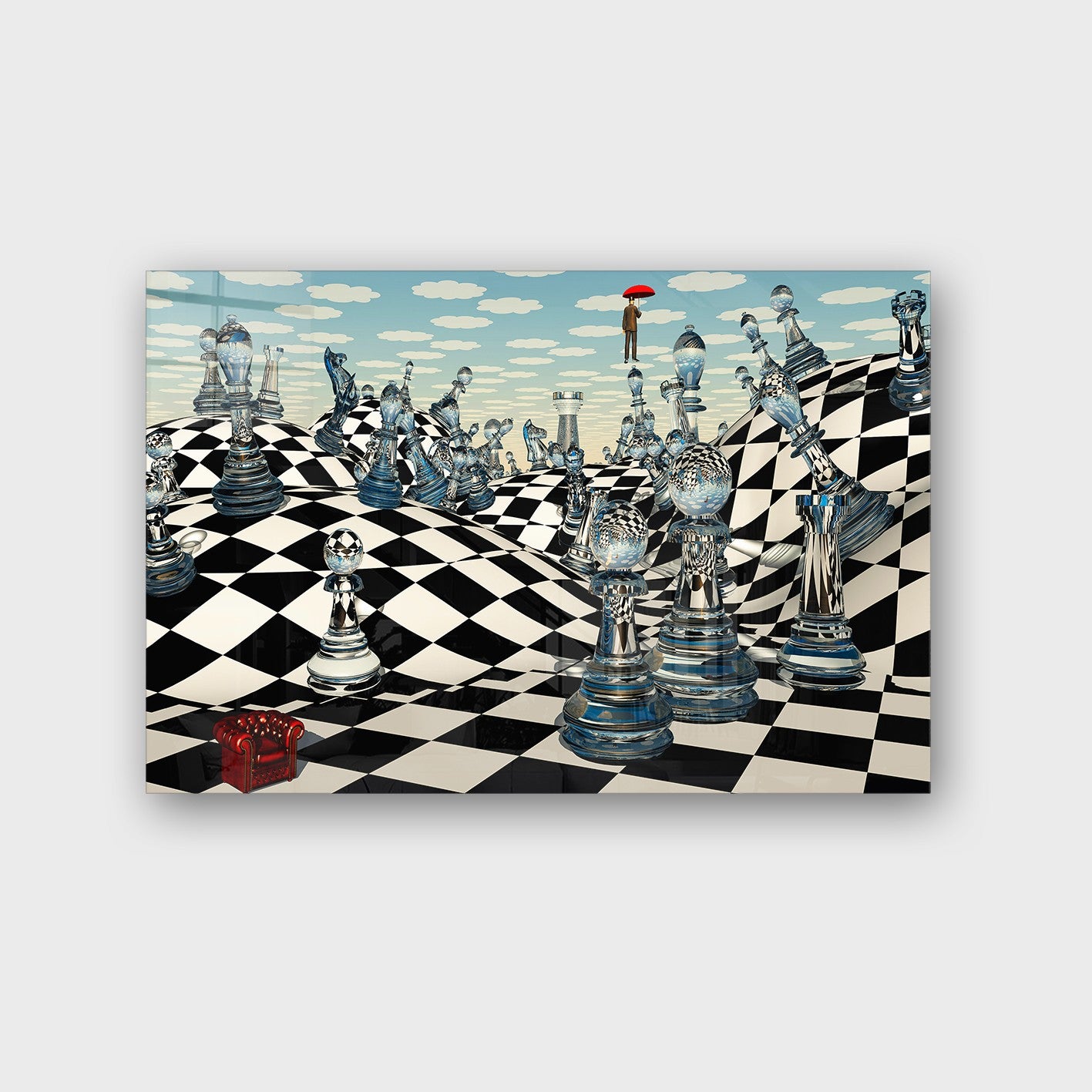 Quadro Decorativo em Vidro Temperado Multicolor 50x70cm - Arte Moderna para Parede