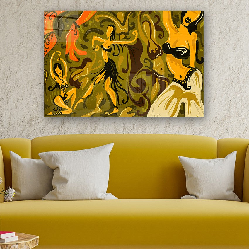 Quadro Decorativo em Vidro Temperado Multicolor 40x60cm - Arte Moderna para Parede