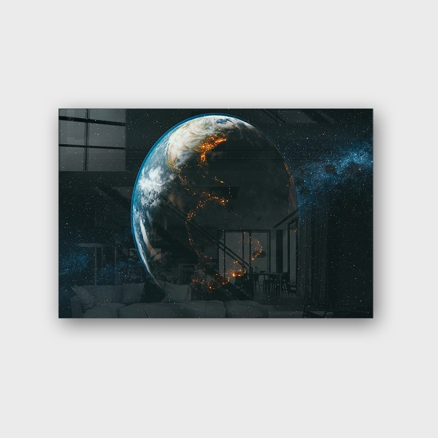 Quadro Decorativo em Vidro Temperado Multicolor 40x60cm - Arte Moderna para Parede