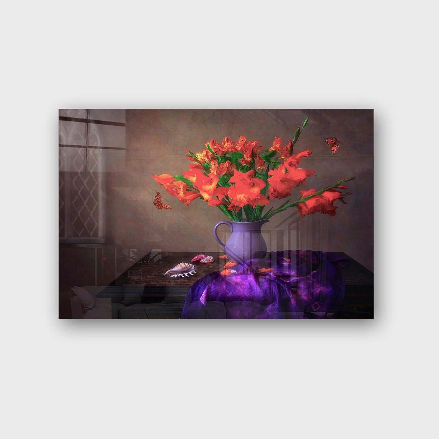 Quadro Decorativo em Vidro Temperado Multicolor 50x70cm - Arte Moderna para Parede