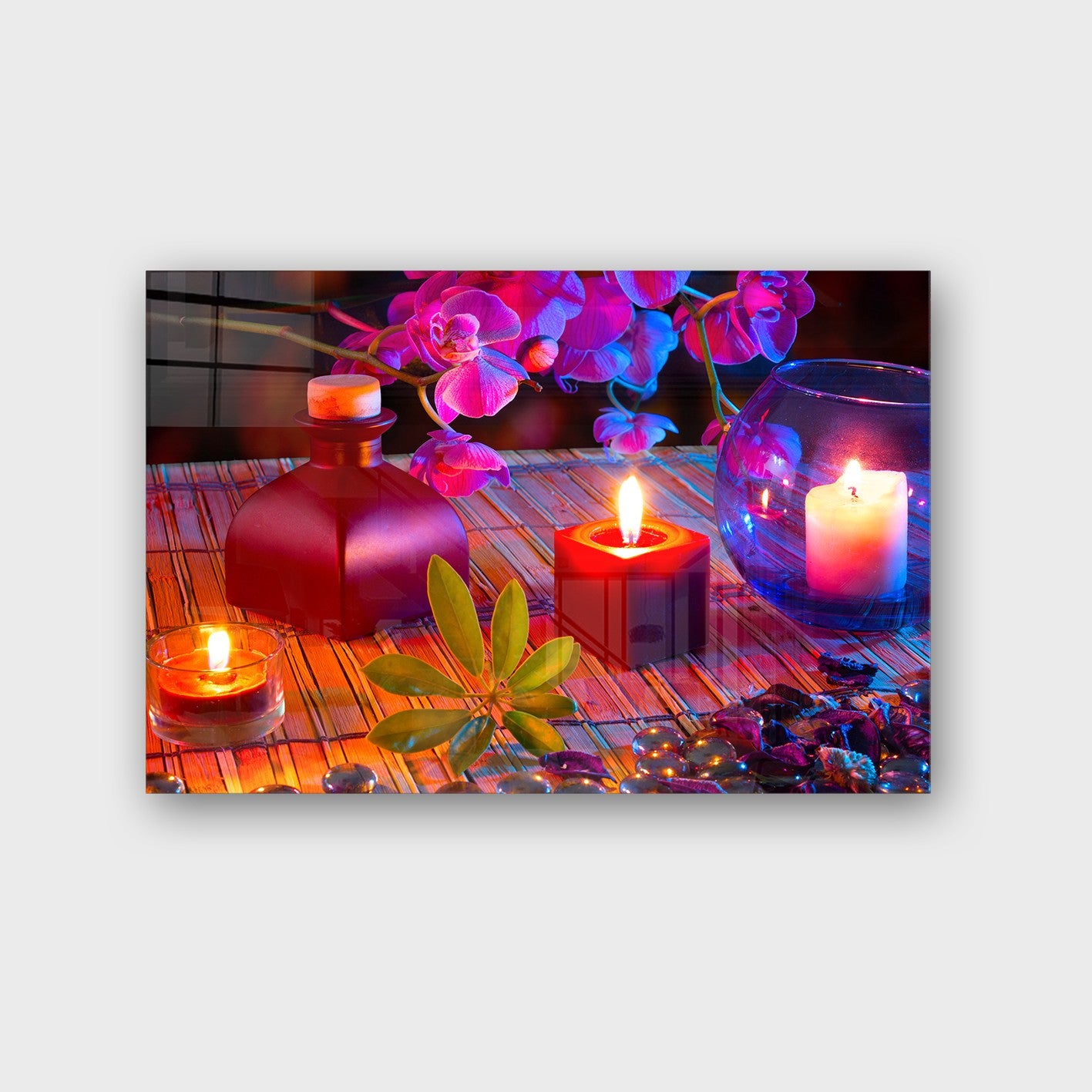 Quadro Decorativo em Vidro Temperado Multicolor 40x60cm - Arte Moderna para Parede