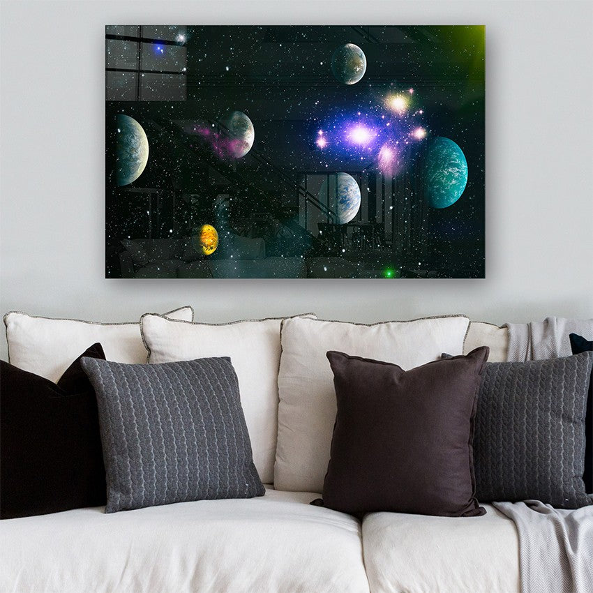 Quadro Decorativo em Vidro Temperado Multicolor 70x100cm - Arte Moderna para Parede