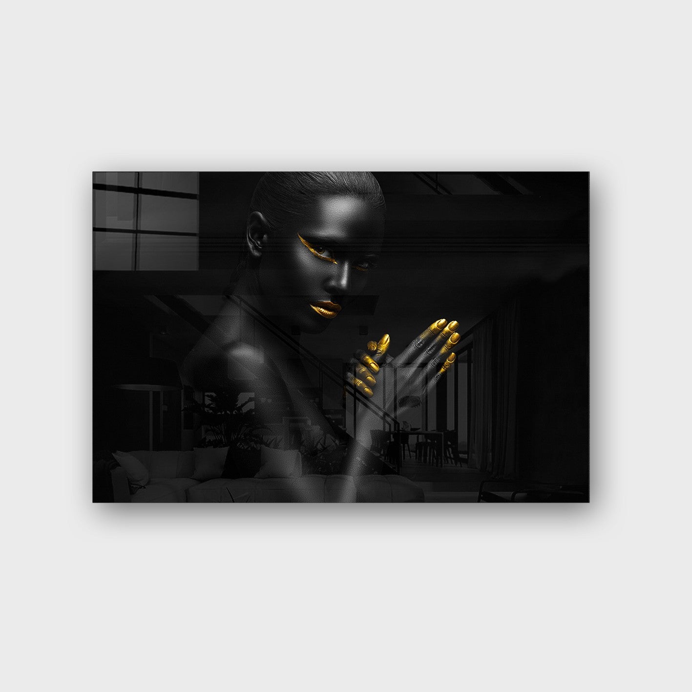 Quadro Decorativo em Vidro Temperado Multicolor 50x70cm - Arte Moderna para Parede