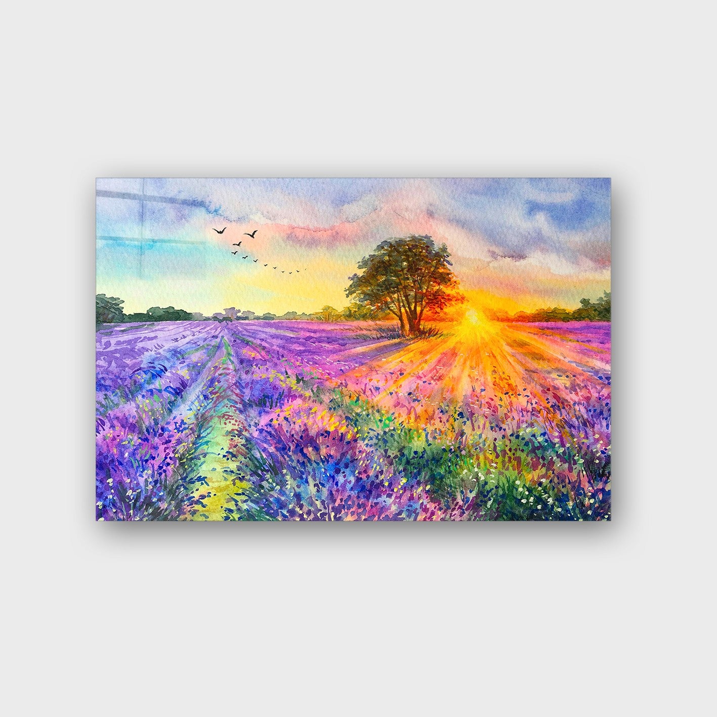 Quadro Decorativo em Vidro Temperado Multicolor 40x60cm - Arte Moderna para Parede