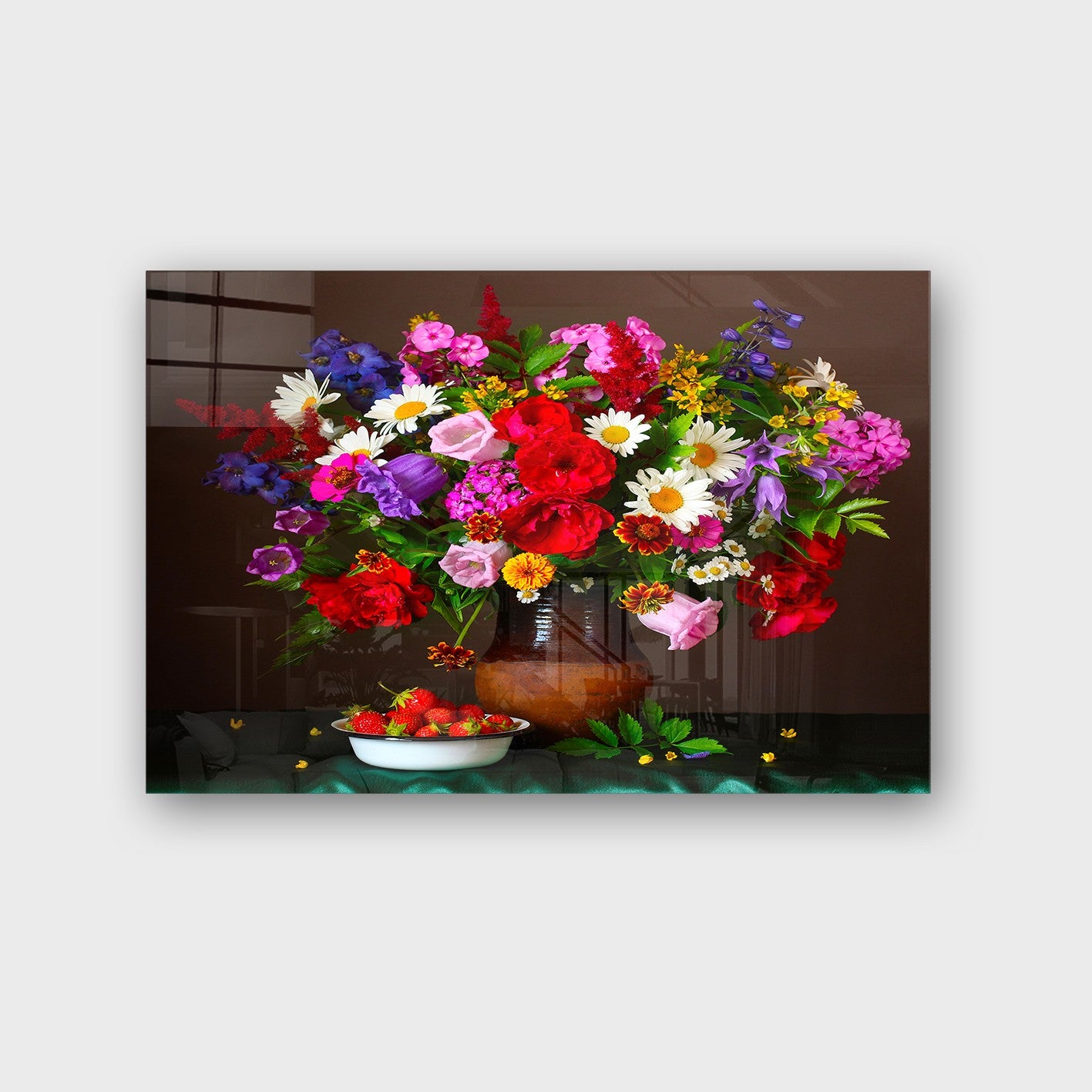 Quadro Decorativo em Vidro Temperado Multicolor 40x60cm - Arte Moderna para Parede