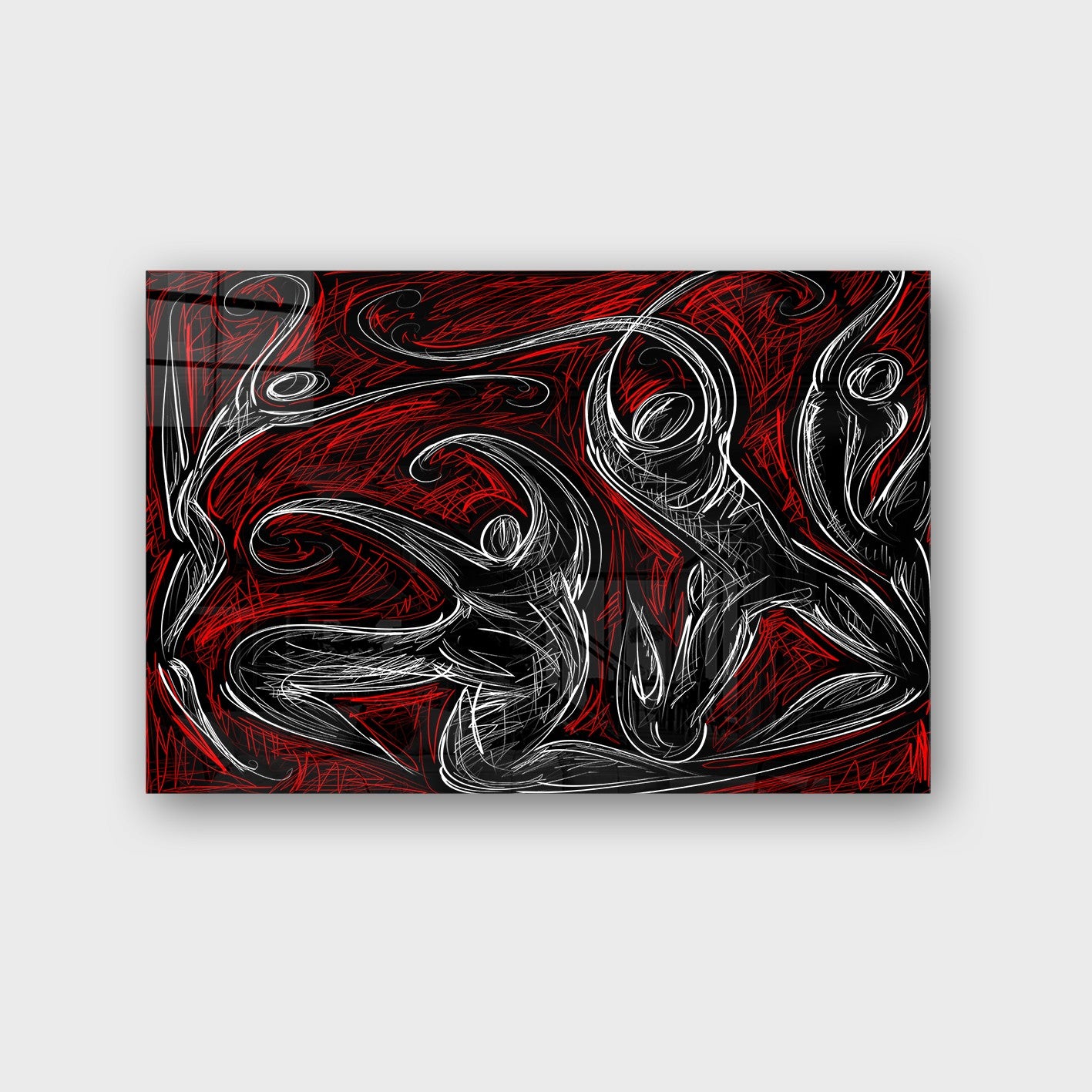 Quadro Decorativo em Vidro Temperado Multicolor 40x60cm - Arte Moderna para Parede