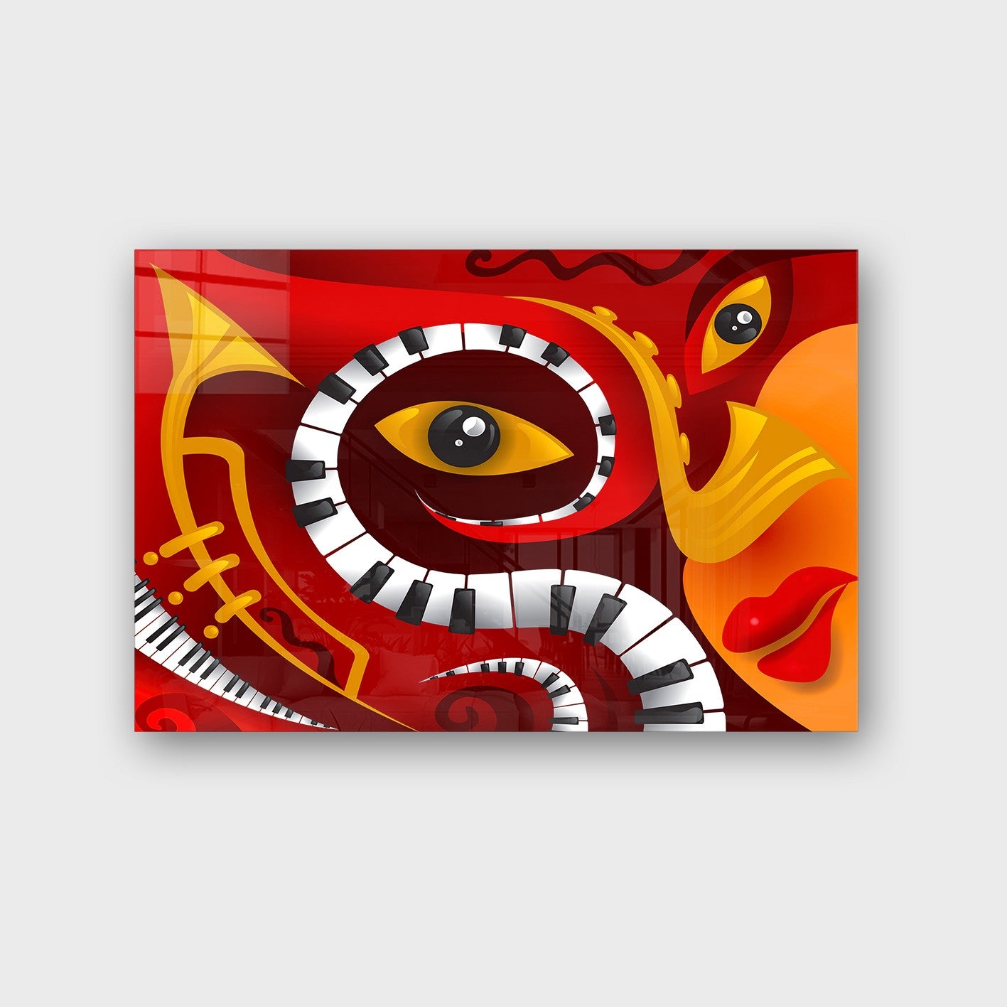 Quadro Decorativo em Vidro Temperado Multicolor 40x60cm - Arte Moderna para Parede
