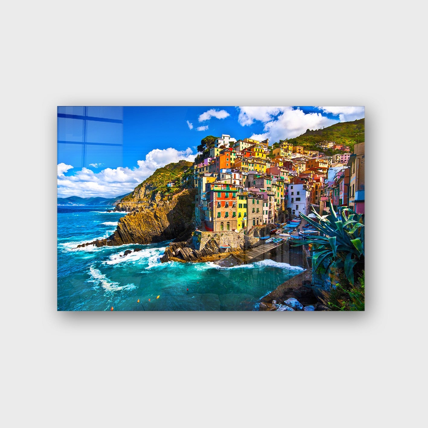 Quadro Decorativo em Vidro Temperado Multicolor 40x60cm - Arte Moderna para Parede