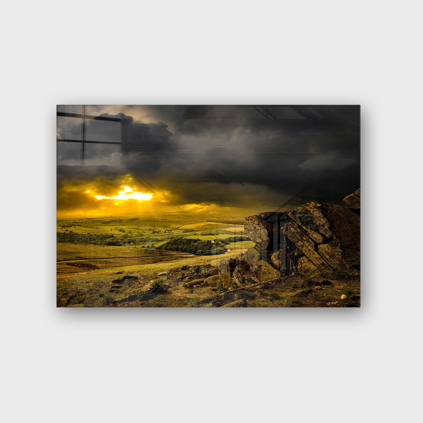 Quadro Decorativo em Vidro Temperado Multicolor 50x70cm - Arte Moderna para Parede