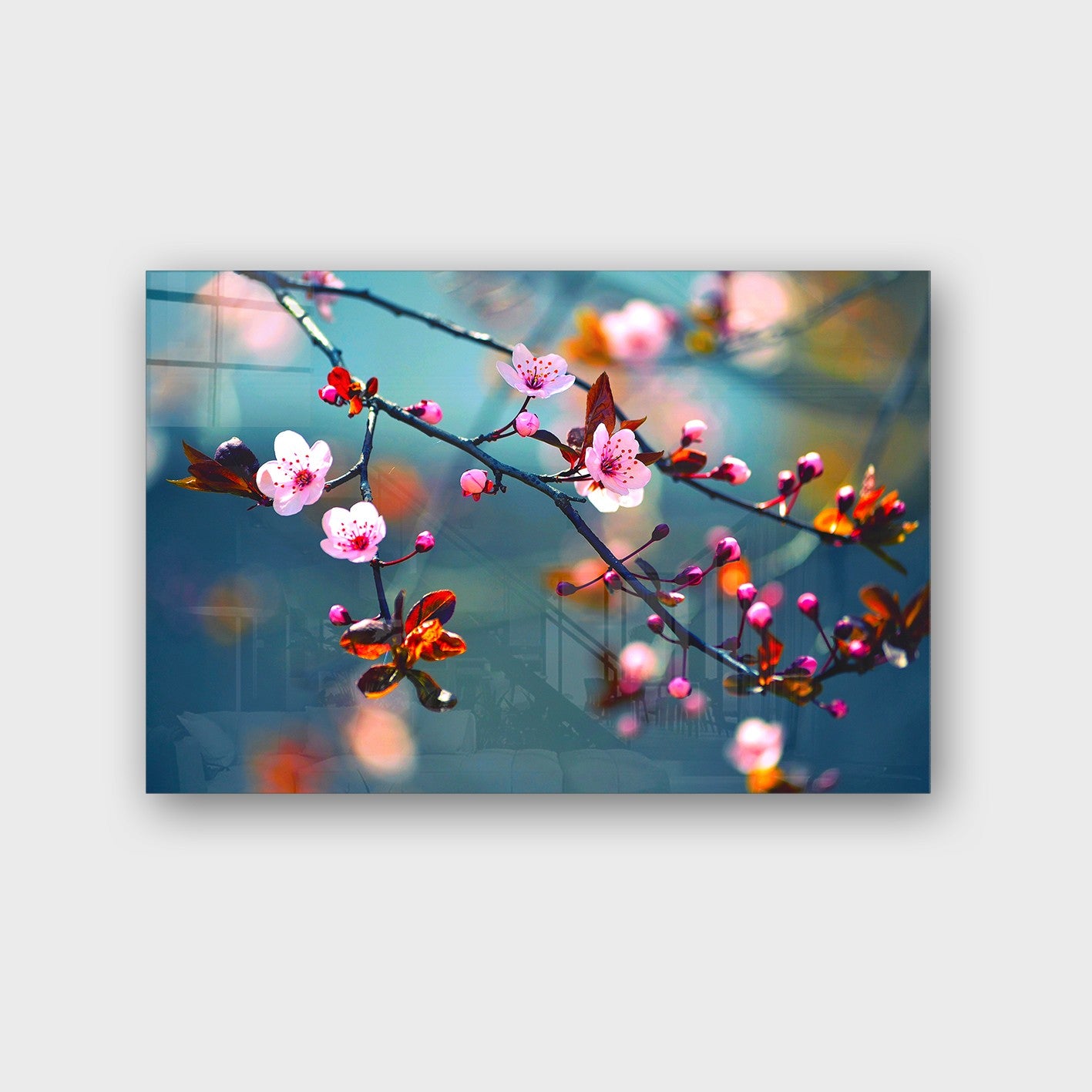 Quadro Decorativo em Vidro Temperado Multicolor 50x70cm - Arte Moderna para Parede