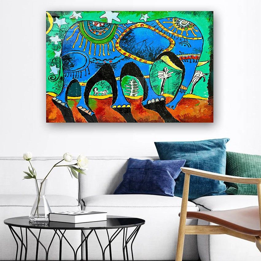 Quadro Decorativo em Vidro Temperado Multicolor 70x100cm - Arte Moderna para Parede