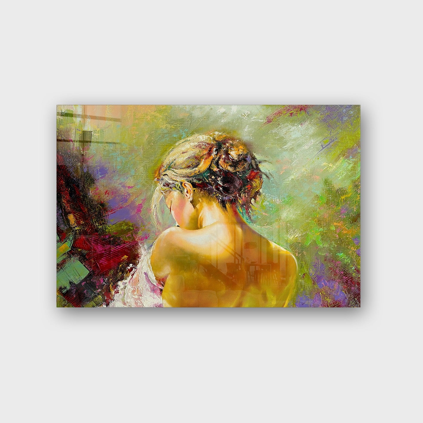 Quadro Decorativo em Vidro Temperado Multicolor 40x60cm - Arte Moderna para Parede