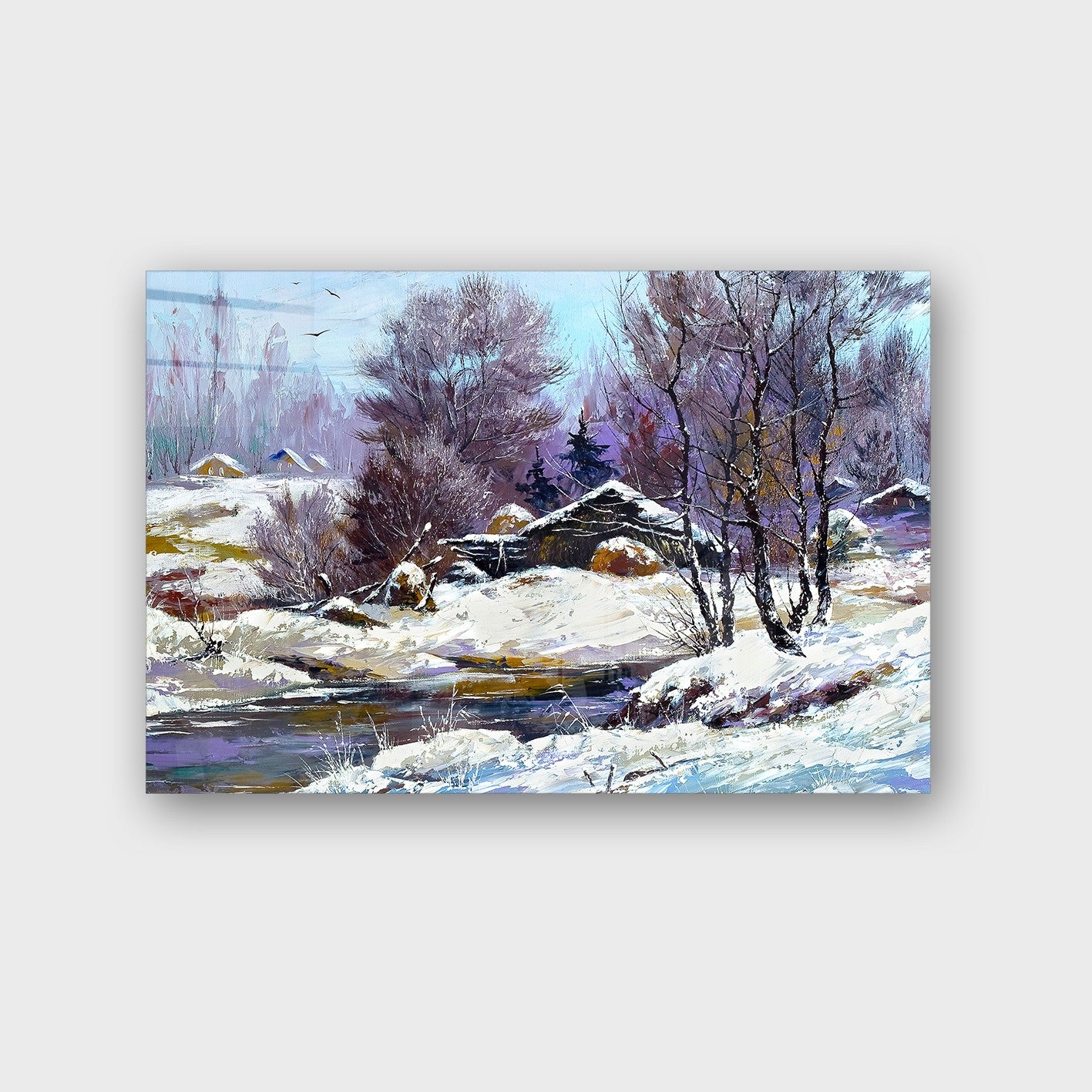 Quadro Decorativo em Vidro Temperado Multicolor 50x70cm - Arte Moderna para Parede