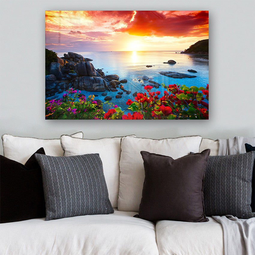 Quadro Decorativo em Vidro Temperado Multicolor 50x70cm - Arte Moderna para Parede